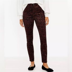 Loft Leopard Cords cinnamon/black high waisted 8/29